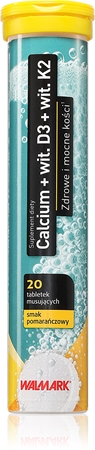 Walmark Calcium + wit. D3 + wit. K2 tabletki musujące do wspomagania zdrowia kości i zębów