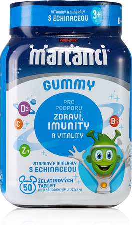 MARŤÁNCI Gummy s Echinaceou multivitamíny so zinkom žuvacie tablety na posilnenie imunity