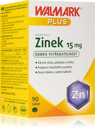 Walmark Zinek 15 mg tablety pro krásné vlasy, pleť a nehty