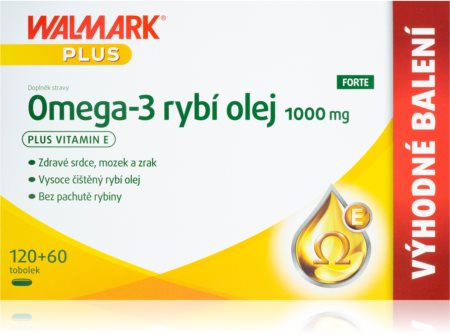Walmark Omega-3 rybí olej 1000mg tobolky pro normální činnost srdce a mozku