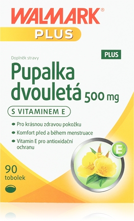 Walmark Pupalka dvouletá 500 mg s vitamínem E tobolky pro podporu správné hormonální činnosti