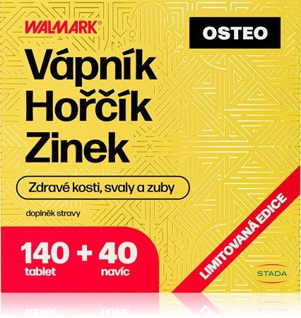 Walmark Vápník-Hořčík-Zinek Osteo tablety pro normální funkci imunitního systému, stav kostí, zubů a činnost svalů