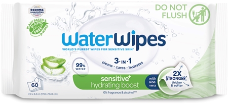 WaterWipes Hydrating Clean lingettes humides rafraîchissantes