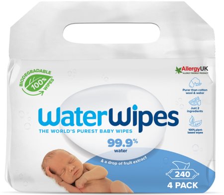 Water Wipes Baby Wipes 4 Pack дитячі вологі серветки