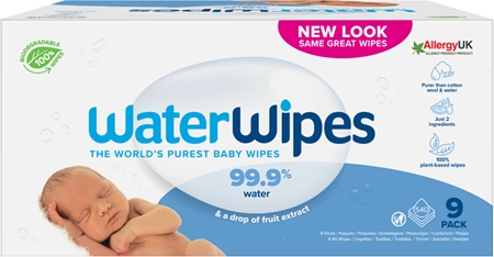 Water Wipes Baby Wipes 9 Pack Milde vådservietter til babyer