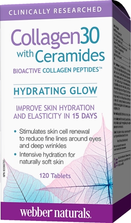 Webber Naturals Collagen30® with Ceramides tablety pro hydrataci a vypnutí pokožky, krásné vlasy a nehty