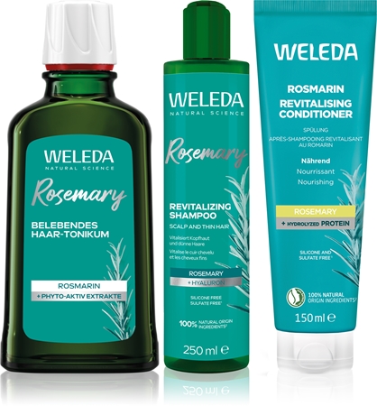 Weleda Rosemary ensemble pour stimuler la repousse des cheveux et renforcer les racines