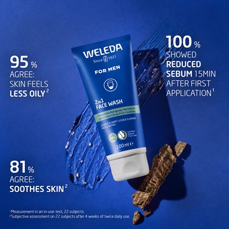 Weleda For Men 2v1 čisticí gel na obličej a vousy