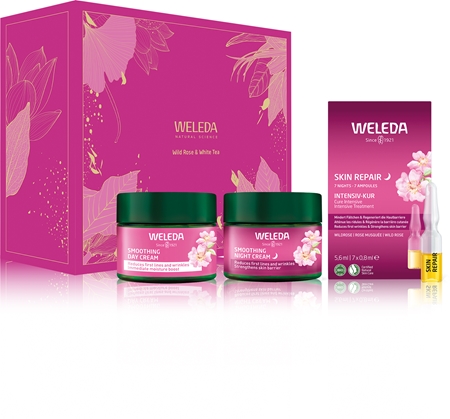 Weleda Wild Rose & White Tea Gift Set with a brightening effect