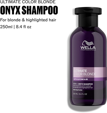 Wella Professionals Ultimate Color Blonde Shampoo σαμπουάν που εξουδετερώνει τους κίτρινους τόνους για ξανοιγμένα μαλλιά ή μαλλιά με ανταύγειες