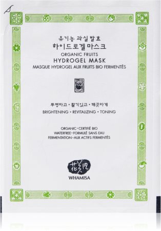WHAMISA Organic Fruits Hydrogel Facial Mask masque hydrogel intense éclat instantané