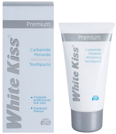 Marca
 White Kiss Premium dentífrico branqueador para reforçar o esmalte dentário