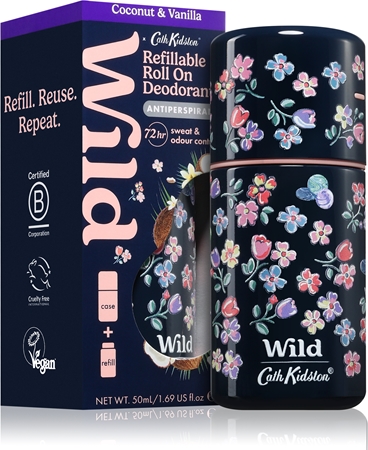 Wild Coconut & Vanilla Marble Ditsy Case anti-transpirant roll-on avec étui