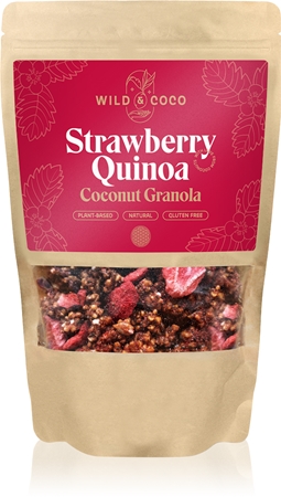 WILD & COCO Strawberry Quinoa Coconut Granola granola bez lepku