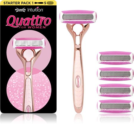 Wilkinson Sword Intuition Quattro for Women Razor + Replacement Head 5 pcs