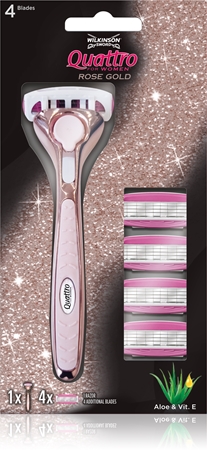Wilkinson Sword Quattro for Women Rose Gold holicí strojek + náhradní hlavice 4 ks