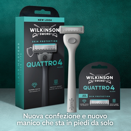 Wilkinson Sword Quattro rasoio + lamette di ricambio