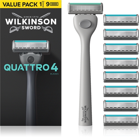 Wilkinson Sword Quattro Shaver + spare blades 8 pcs