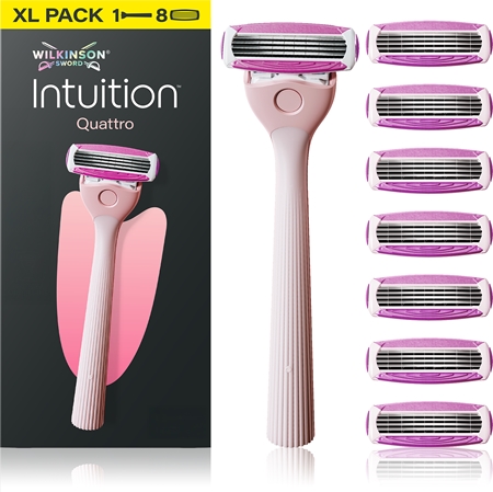 Wilkinson Sword Intuition Quattro Shaver + spare blades 8 pcs