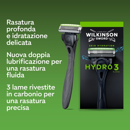 Wilkinson Sword Hydro3 rasoio + testina di ricambio 8 pz