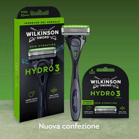 Wilkinson Sword Hydro3 rasoio + testina di ricambio 8 pz