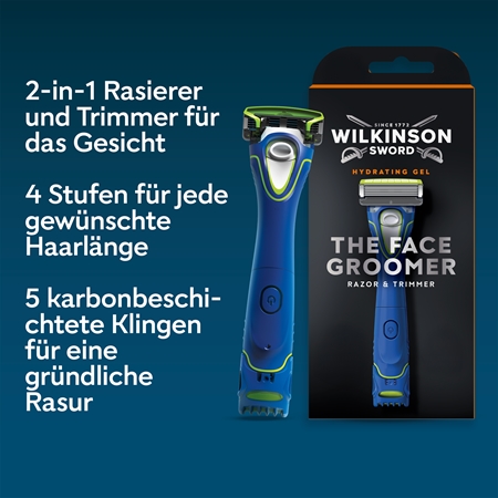 Wilkinson Sword Hydro5 The Face Groomer Körperhaartrimmer und Rasierer für die Nassrasur