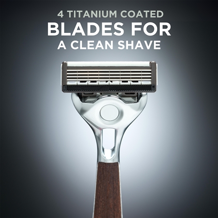 Wilkinson Sword Quattro Essential 4 Titanium Vintage Razor + Replacement Heads 5 pcs