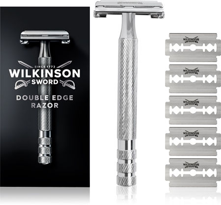 Wilkinson Sword Barber's Style Double Edge razor + replacement heads 5 pcs