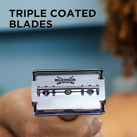 Wilkinson Sword Barber's Style Double Edge brivnik + nadomestne britvice 5 kos
