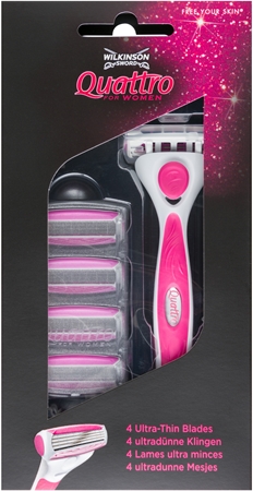 Wilkinson Sword Quattro for Women Aloe & Vit. E Бритва Змінні картриджі 4 шт