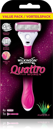 Wilkinson Sword Intuition Quattro for Women rasoir + lames de rechange 4 pièces