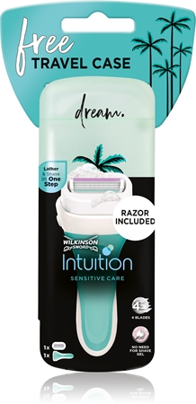 Wilkinson Sword Intuition Sensitive Care travel case rasoio da viaggio + lame di ricambio 1 pz