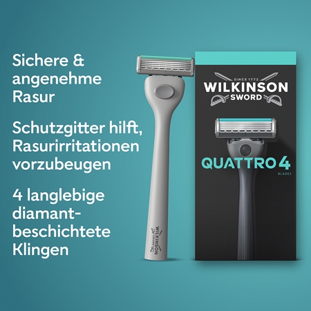 Wilkinson Sword Quattro Essential 4 Titanium Sensitive Rasierklingen