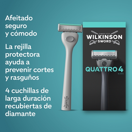 Wilkinson Sword Quattro Essential 4 Titanium Sensitive recambios de cuchillas