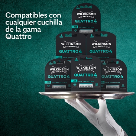 Wilkinson Sword Quattro Essential 4 Titanium Sensitive recambios de cuchillas