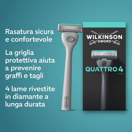 Wilkinson Sword Quattro Titanium Sensitive testina di ricambio