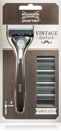 Wilkinson Sword Quattro Vintage Edition Бритва Змінні картриджі 4 шт