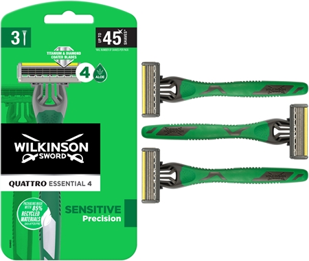 Wilkinson Sword Quattro Essential 4 Sensitive Precision Ühekordsed raseerijad