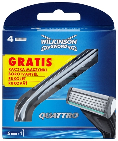 Wilkinson Sword Quattro Replacement Blades 4 pcs + holder