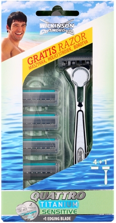 Wilkinson Sword Quattro Titanium Sensitive maszynka do golenia zapasowe ostrza 4 szt.