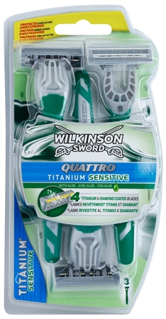 Wilkinson Sword Quattro Titanium Sensitive jednorázová holítka 3 ks