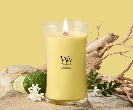 Woodwick Solar Orchid Duftkerze mit Holzdocht