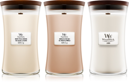 Woodwick Linen, Tea & Sea Salt set Coffret cadeau