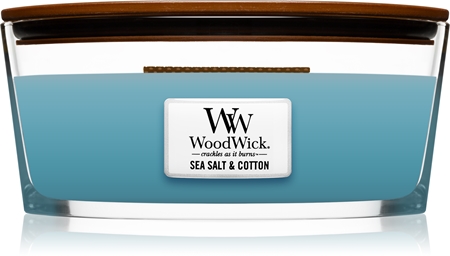 Woodwick Sea Salt & Cotton Duftkerze mit holzdocht (hearthwick)
