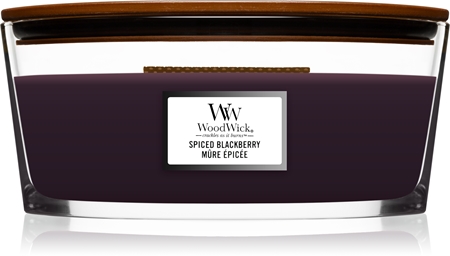 Woodwick Spiced Blackberry vonná svíčka s dřevěným knotem (hearthwick)