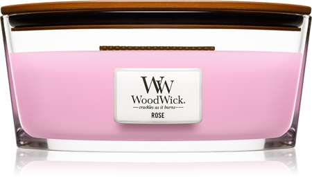Woodwick Rose mirisna svijeća s drvenim fitiljem (hearthwick)