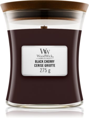 Woodwick Black Cherry świeczka zapachowa z drewnianym knotem