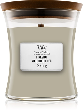 Woodwick Fireside Au Coin Du Feu bougie parfumée avec mèche en bois