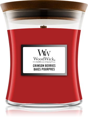 Woodwick Crimson Berries scented candle with wooden wick
