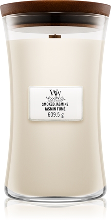 Woodwick Smoked Jasmine mirisna svijeća s drvenim fitiljem